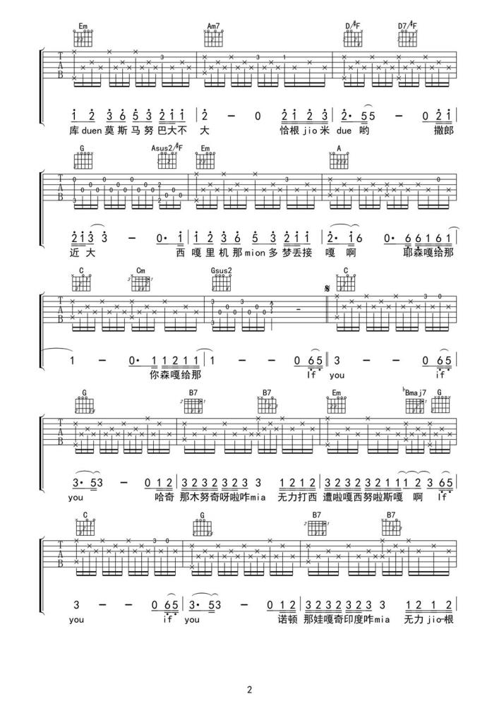 Bigbang《ifyou》吉他谱