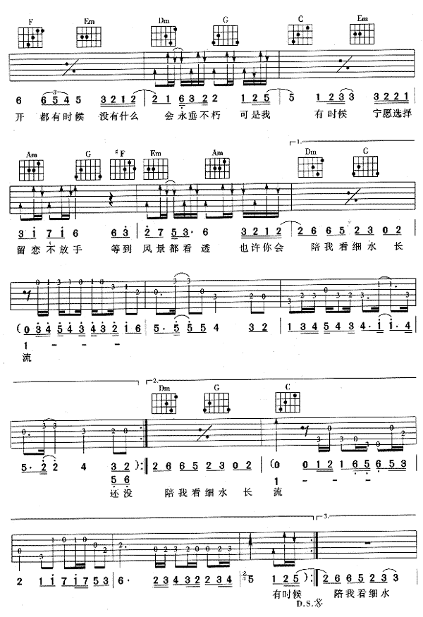 王菲《红豆》吉他谱