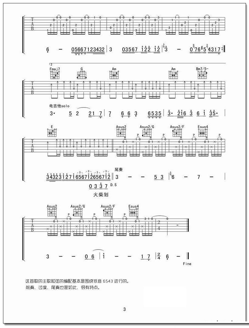 胡夏《燃点 燃点》吉他谱