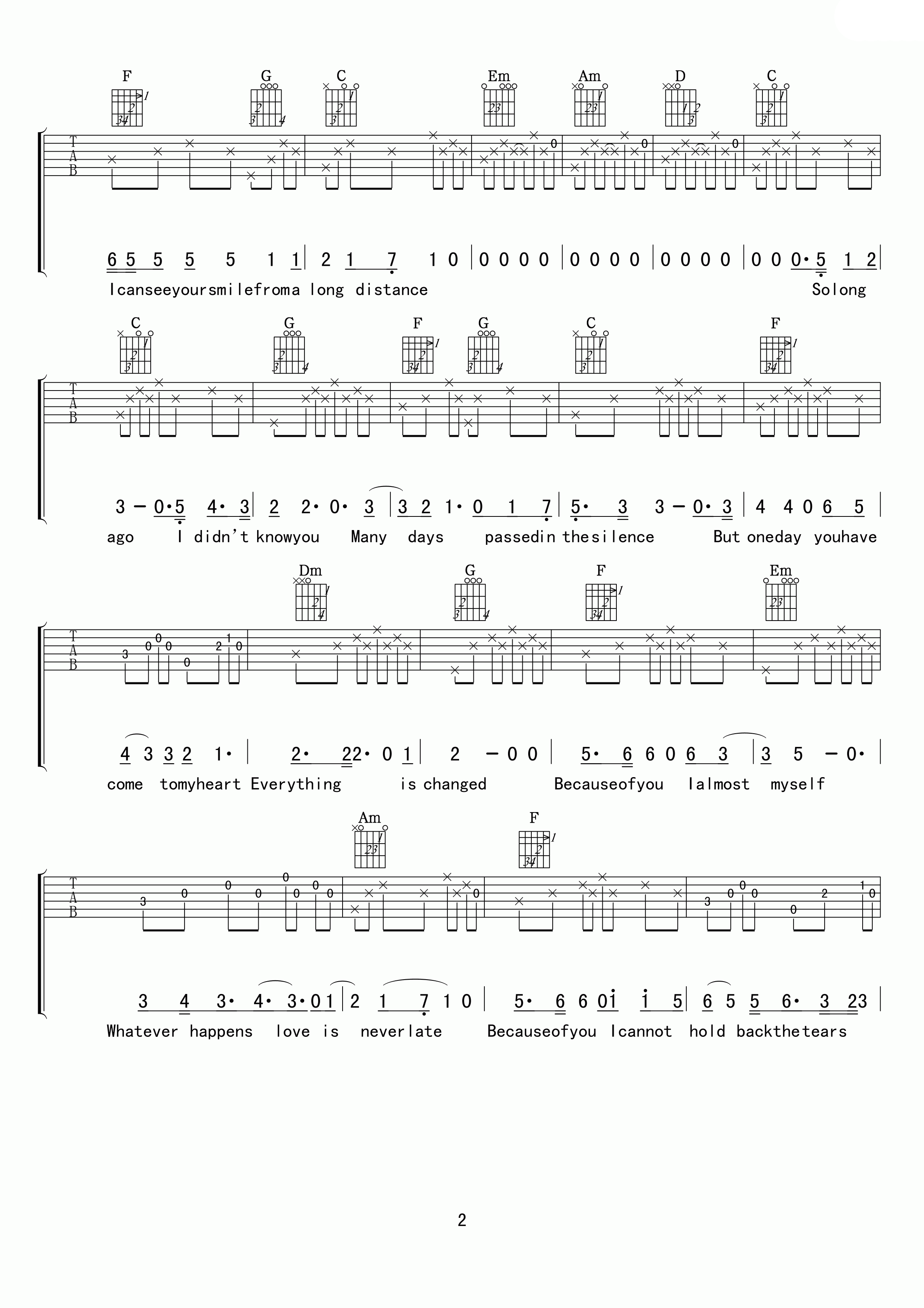 dry cell《So long ago》D调吉他谱