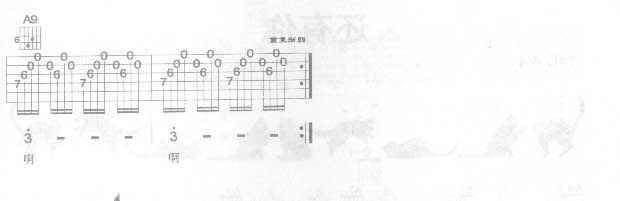 窦唯《上帝保佑》A调吉他谱