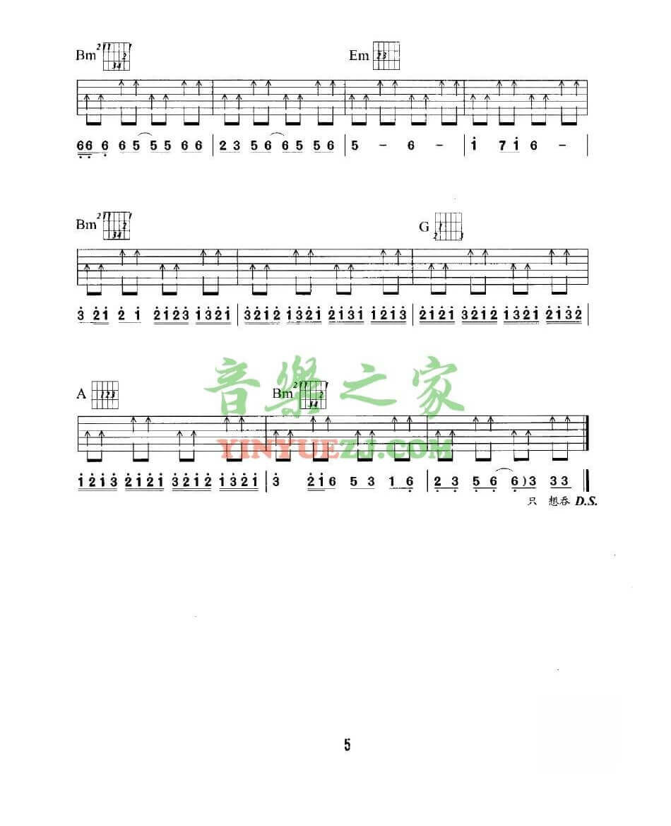 Beyond《我是愤怒扫弦》D调吉他谱