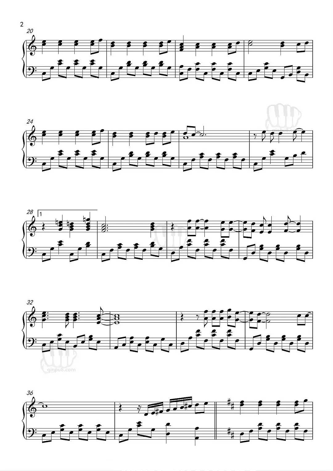 经典歌曲《Big Big World》钢琴谱五线谱
