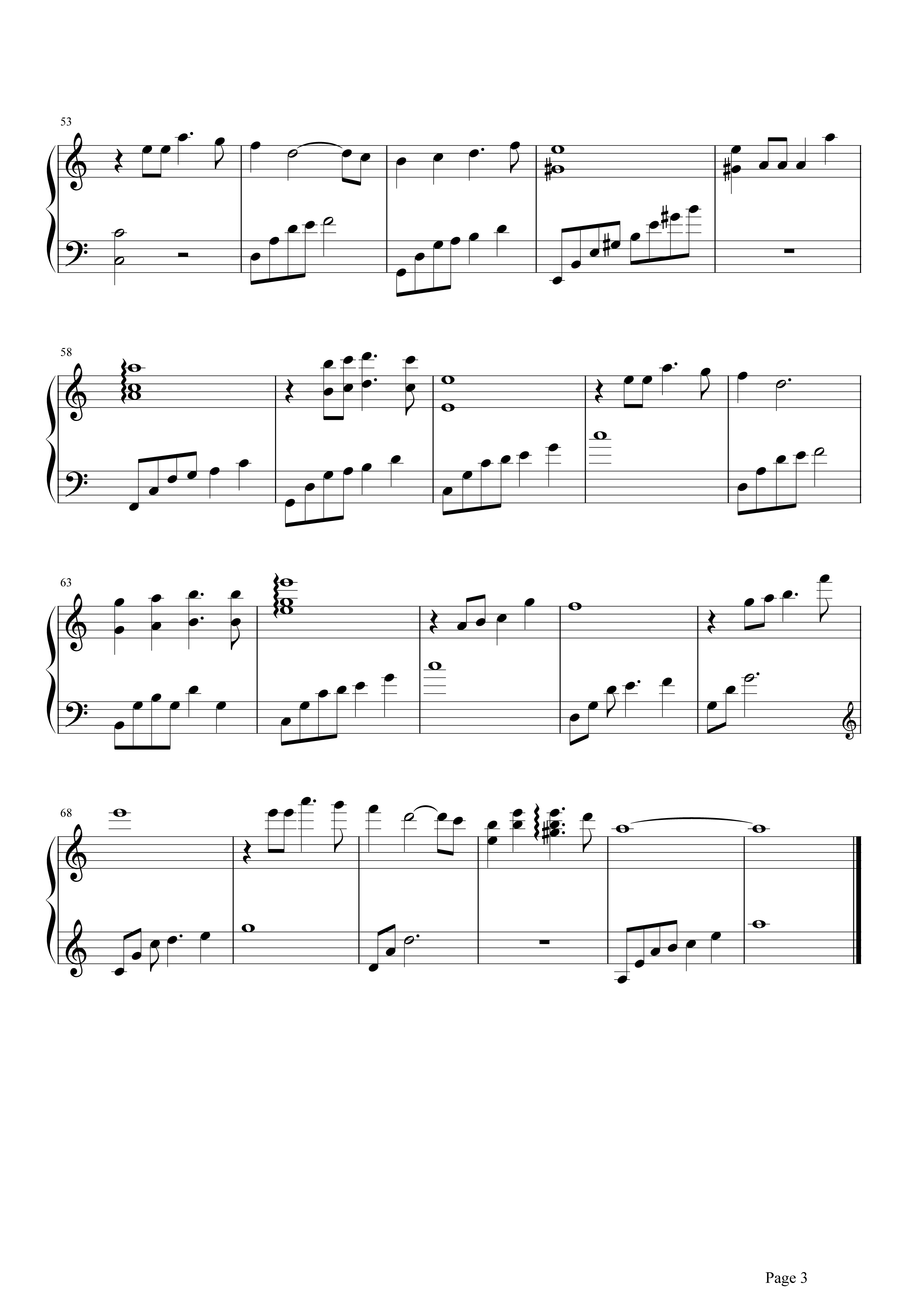 李健《贝加尔湖畔》钢琴谱五线谱