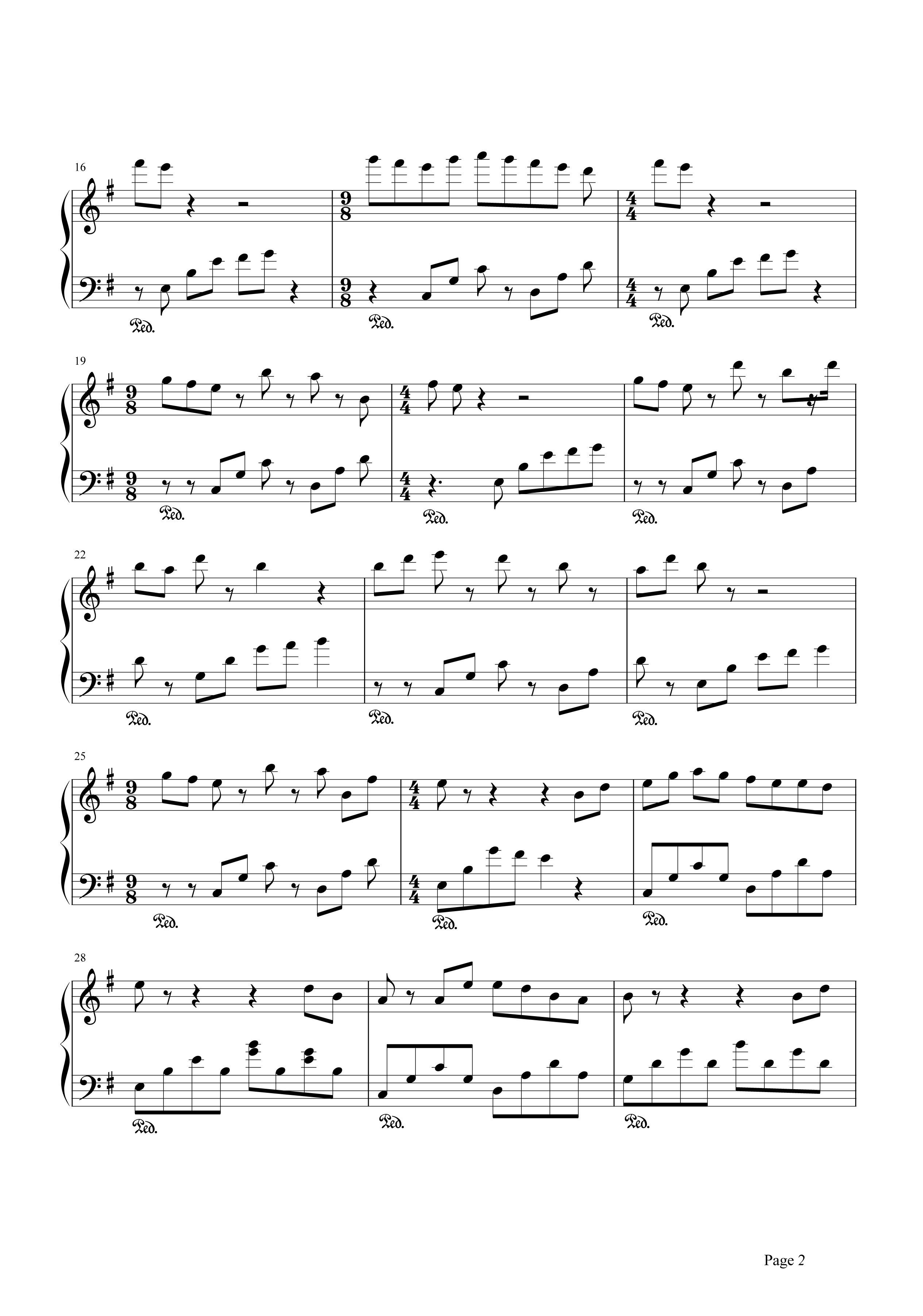 音频怪物《典狱司》钢琴谱五线谱