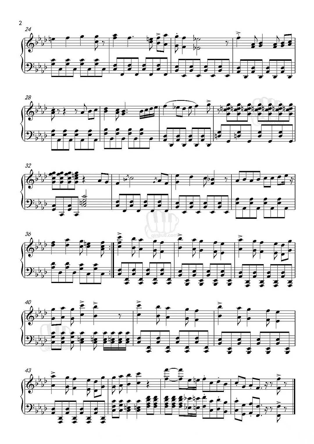 动漫歌曲《如果有你在》钢琴谱五线谱