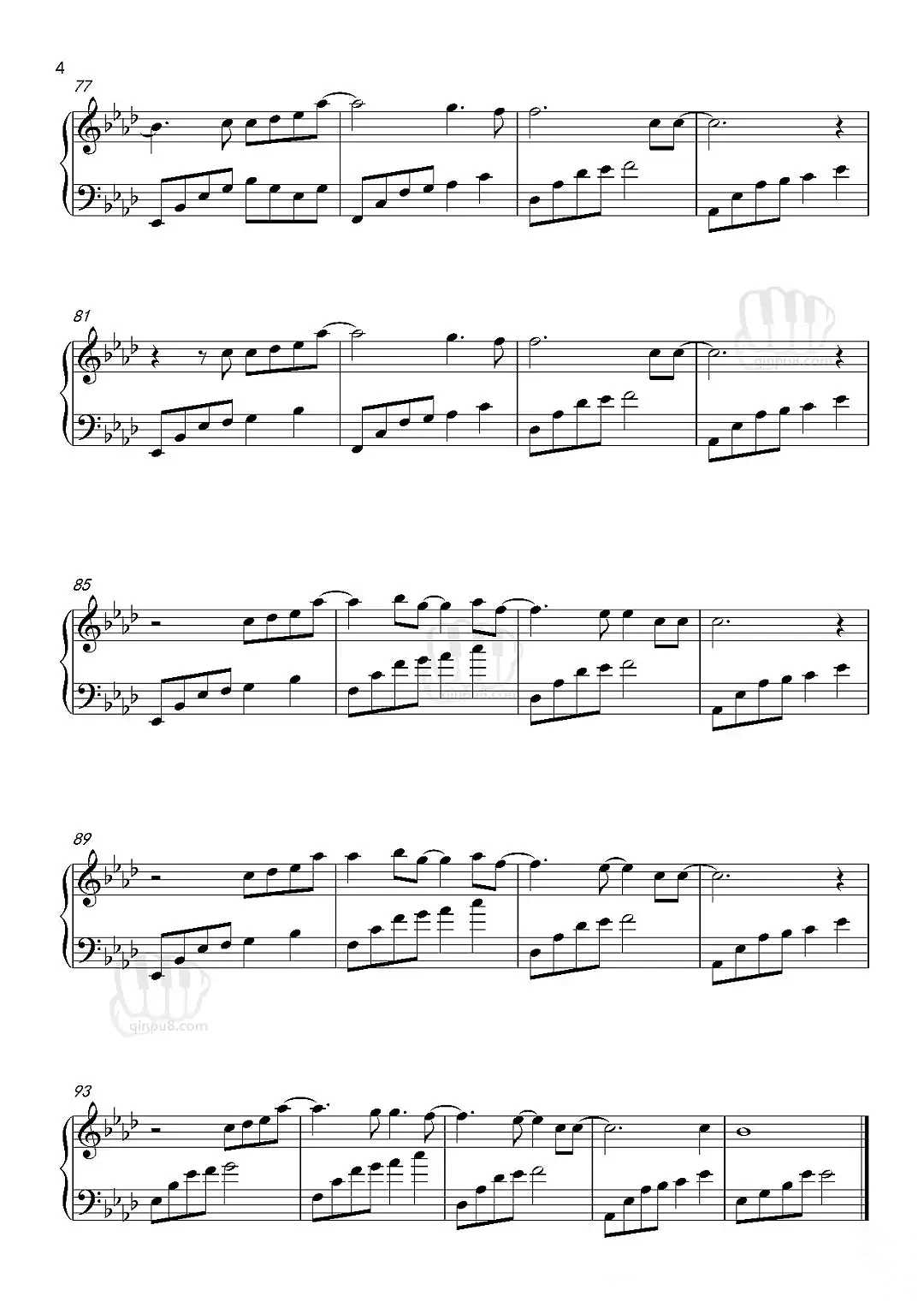 动漫歌曲《ALL OF ME》钢琴谱五线谱