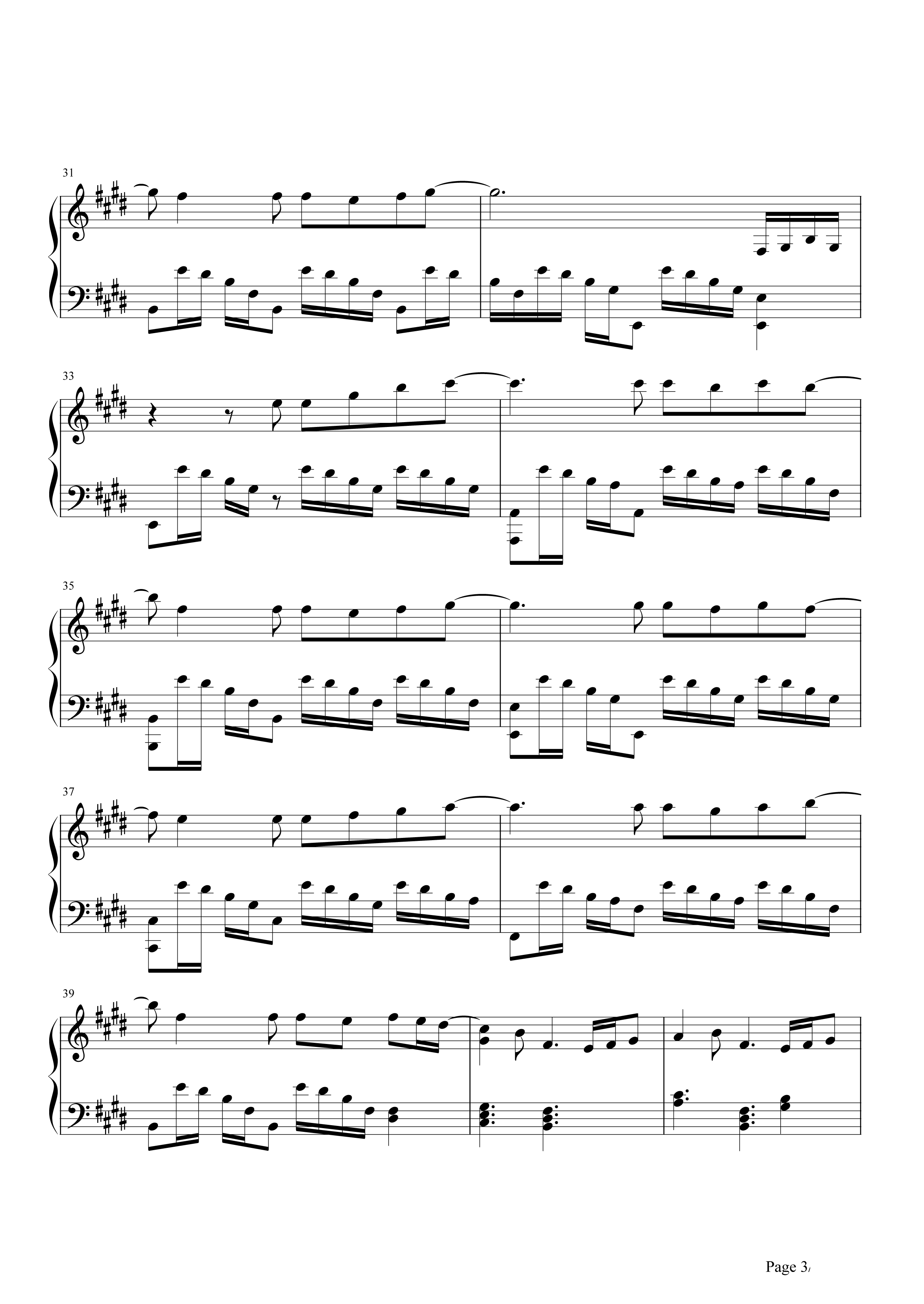 邓紫棋《泡沫》钢琴谱五线谱