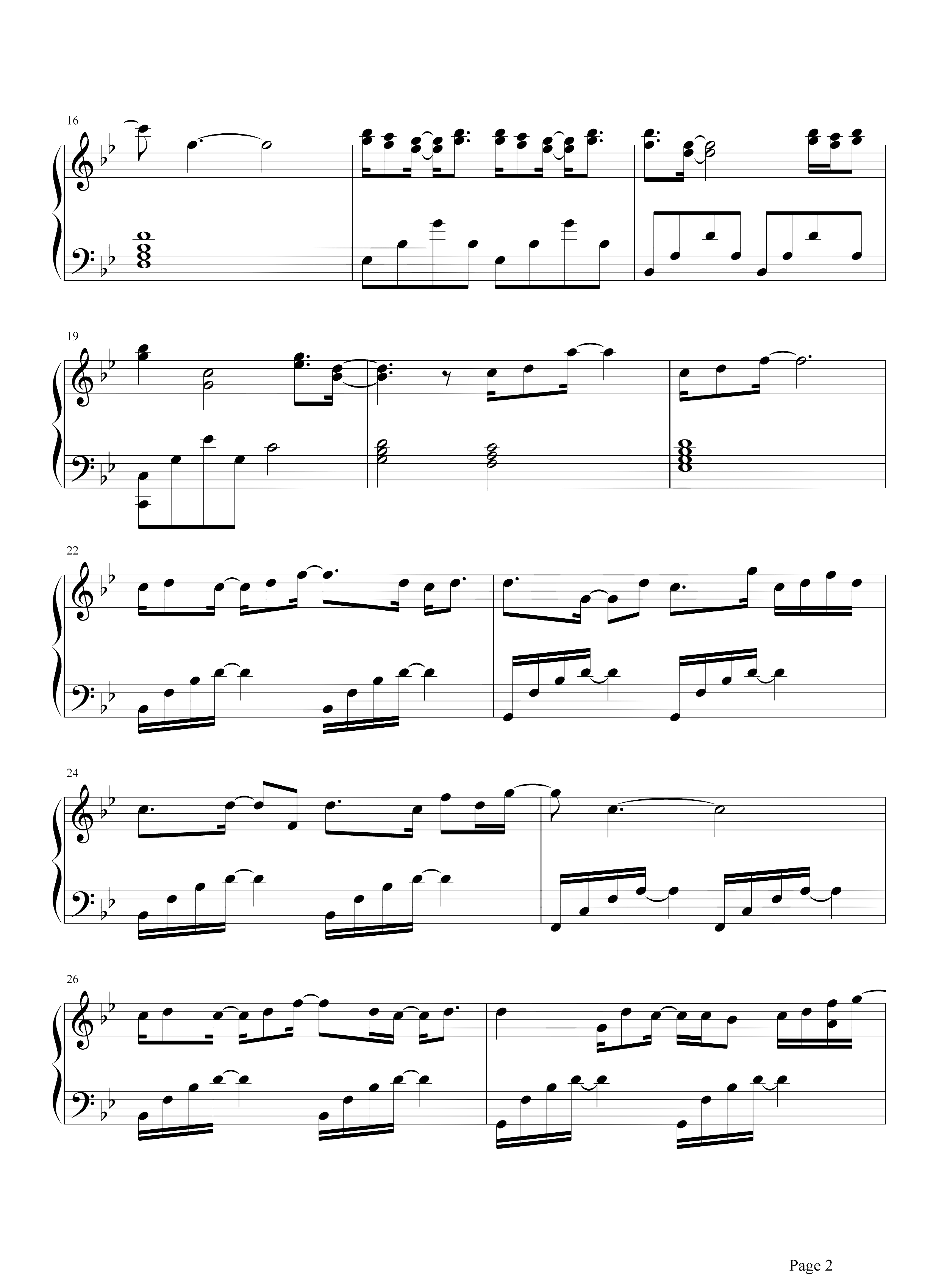 张惠妹/林忆莲《双影》钢琴谱五线谱