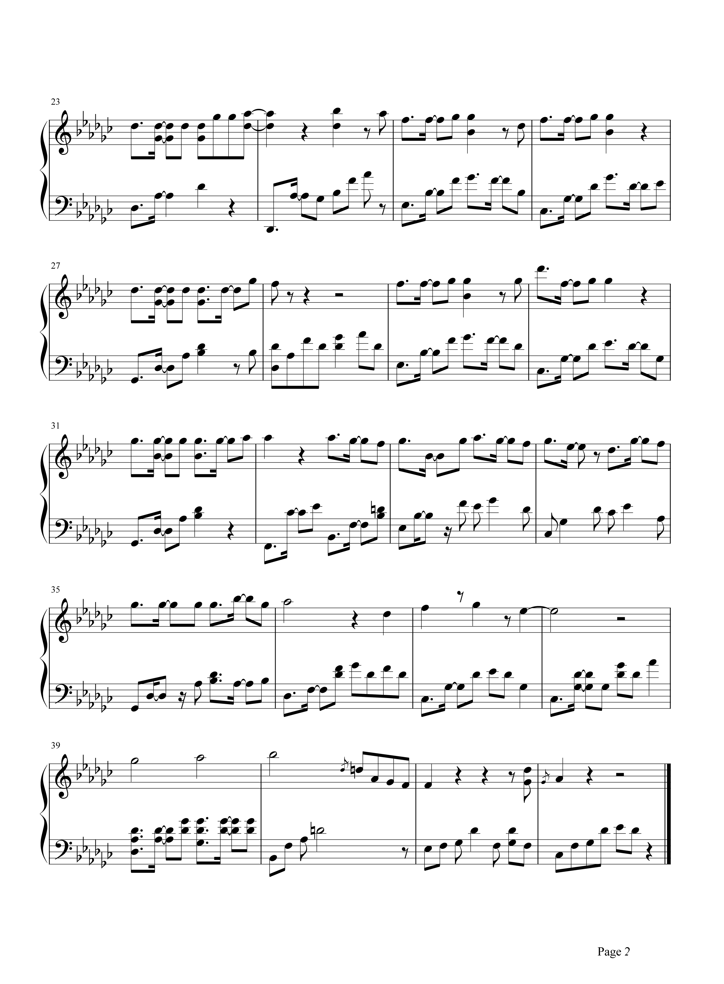EXO《promise》钢琴谱五线谱