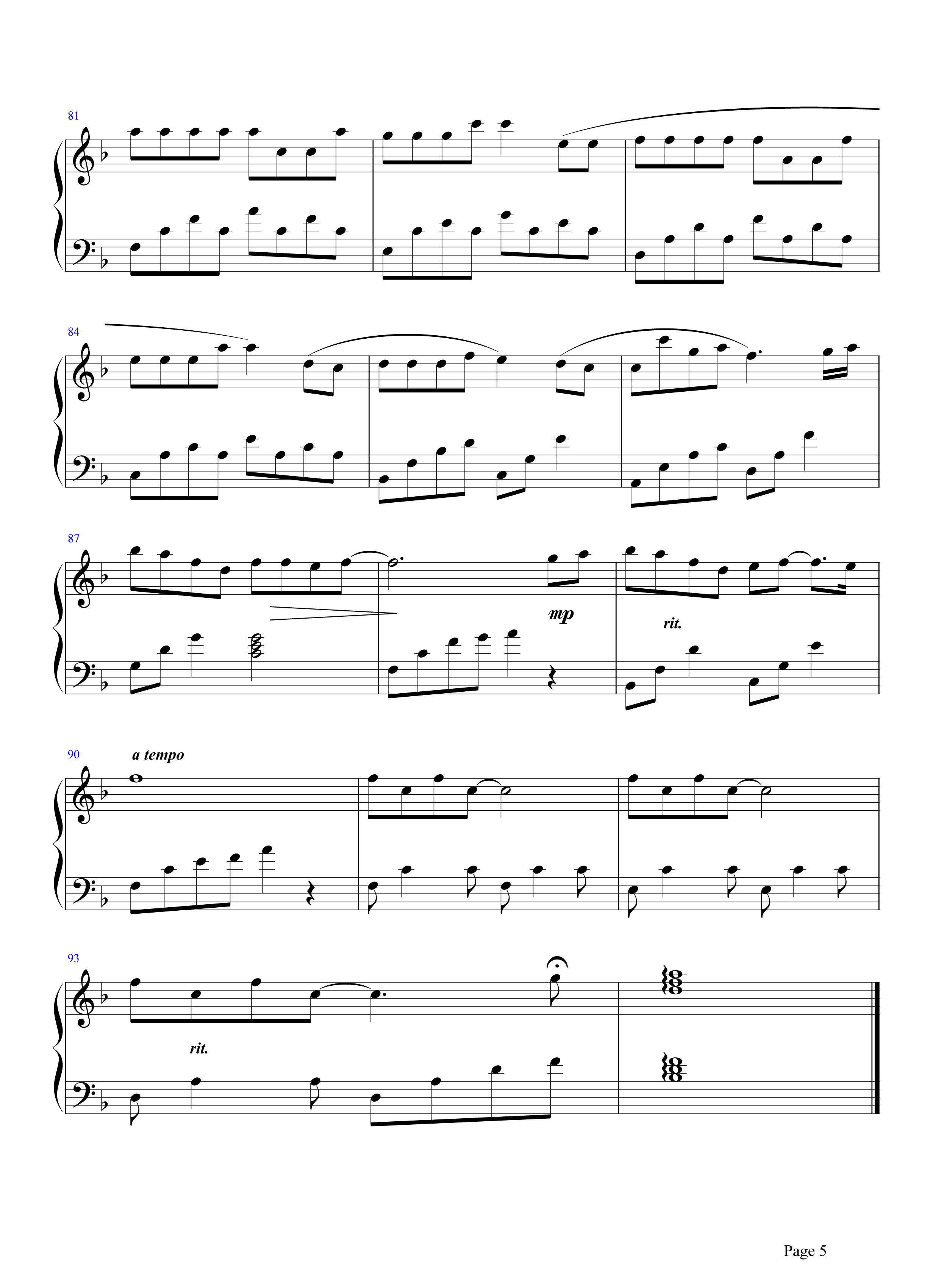 汪苏泷/BY2《有点甜》钢琴谱五线谱