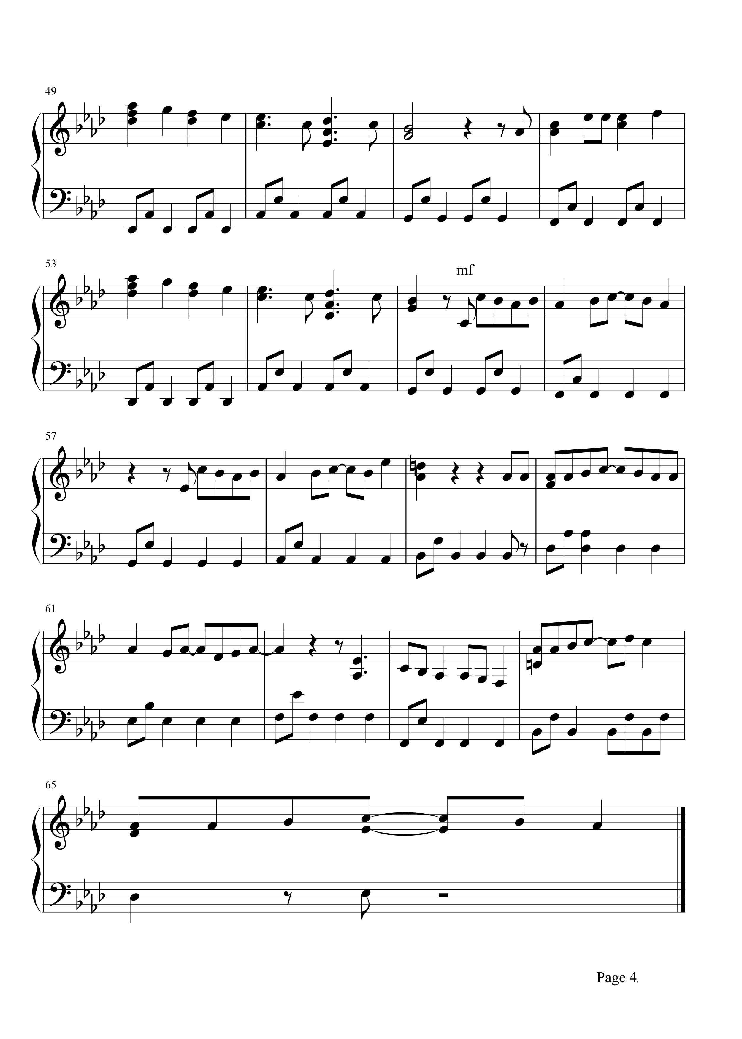 RADWIMPS《梦灯笼》钢琴谱五线谱
