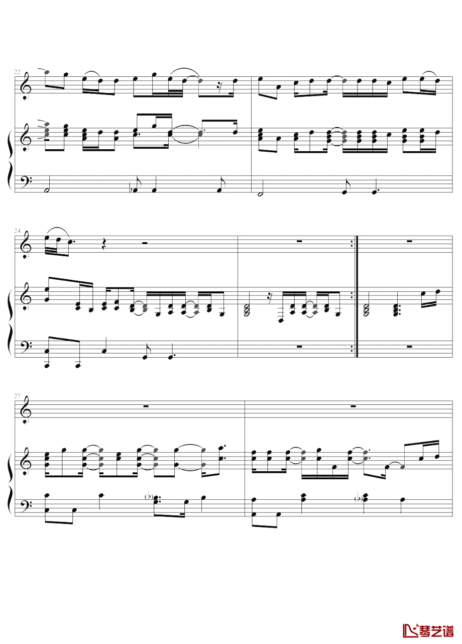 Daniel Richard Powter《Free loop》钢琴谱五线谱