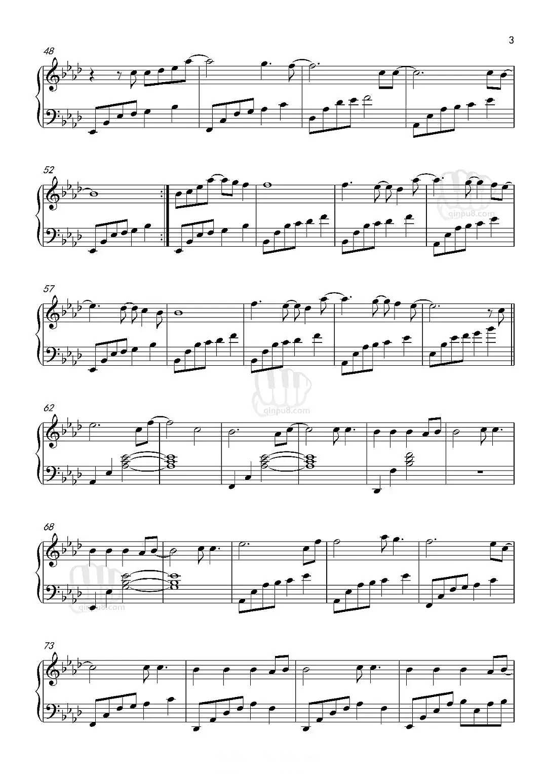动漫歌曲《ALL OF ME》钢琴谱五线谱