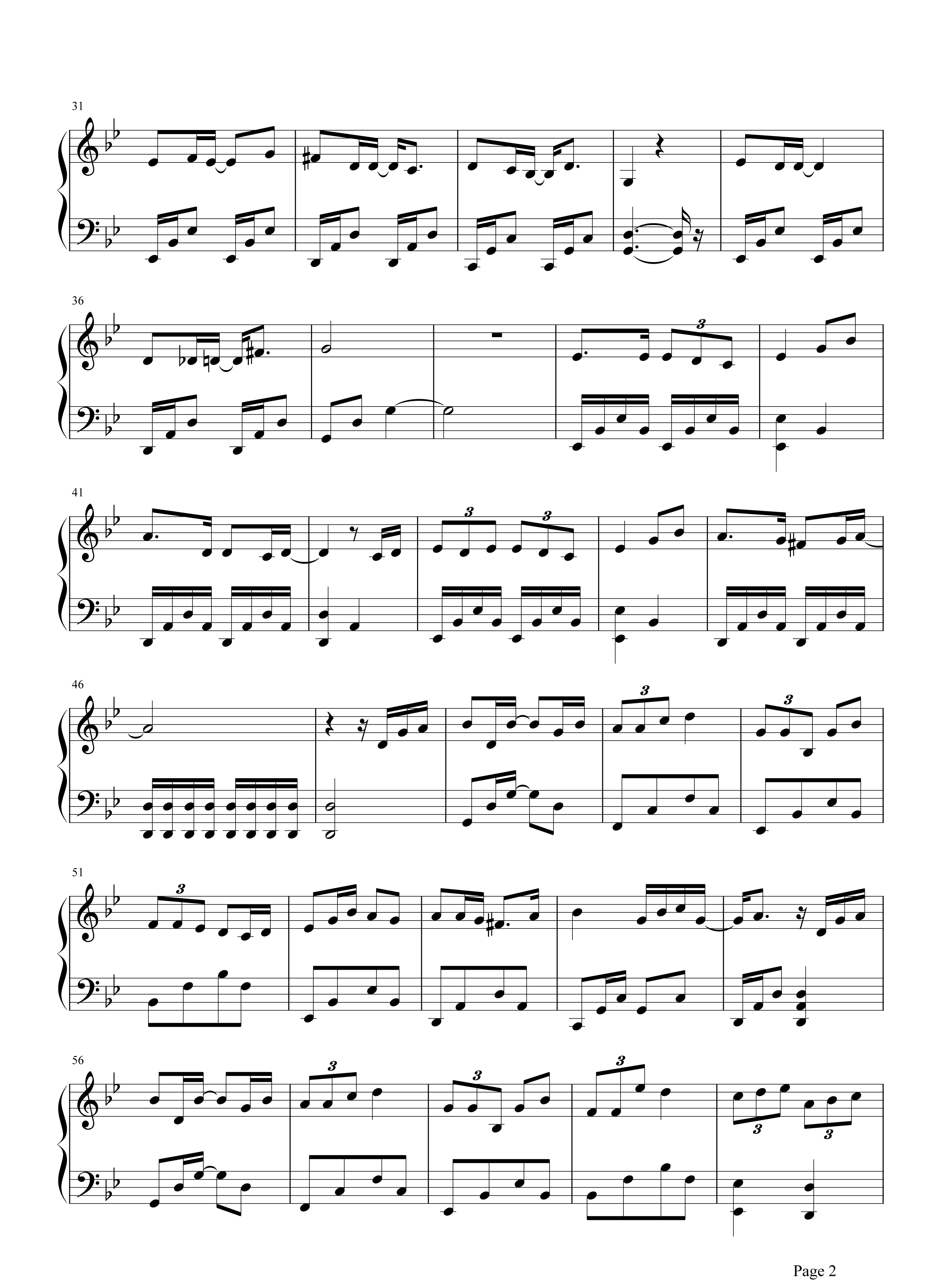 邓紫棋《蝶恋花》钢琴谱五线谱