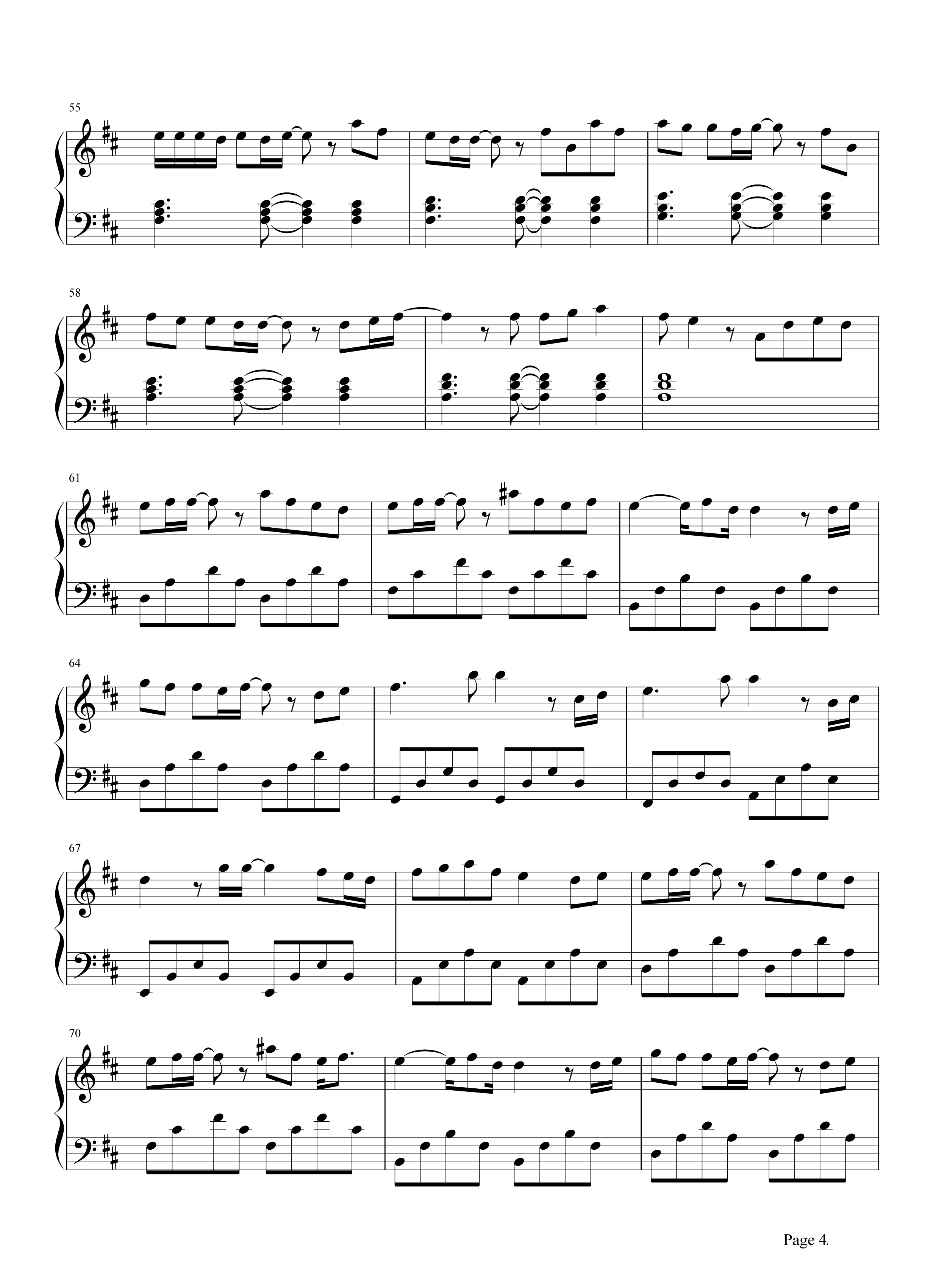 Ella《终于爱情》钢琴谱五线谱
