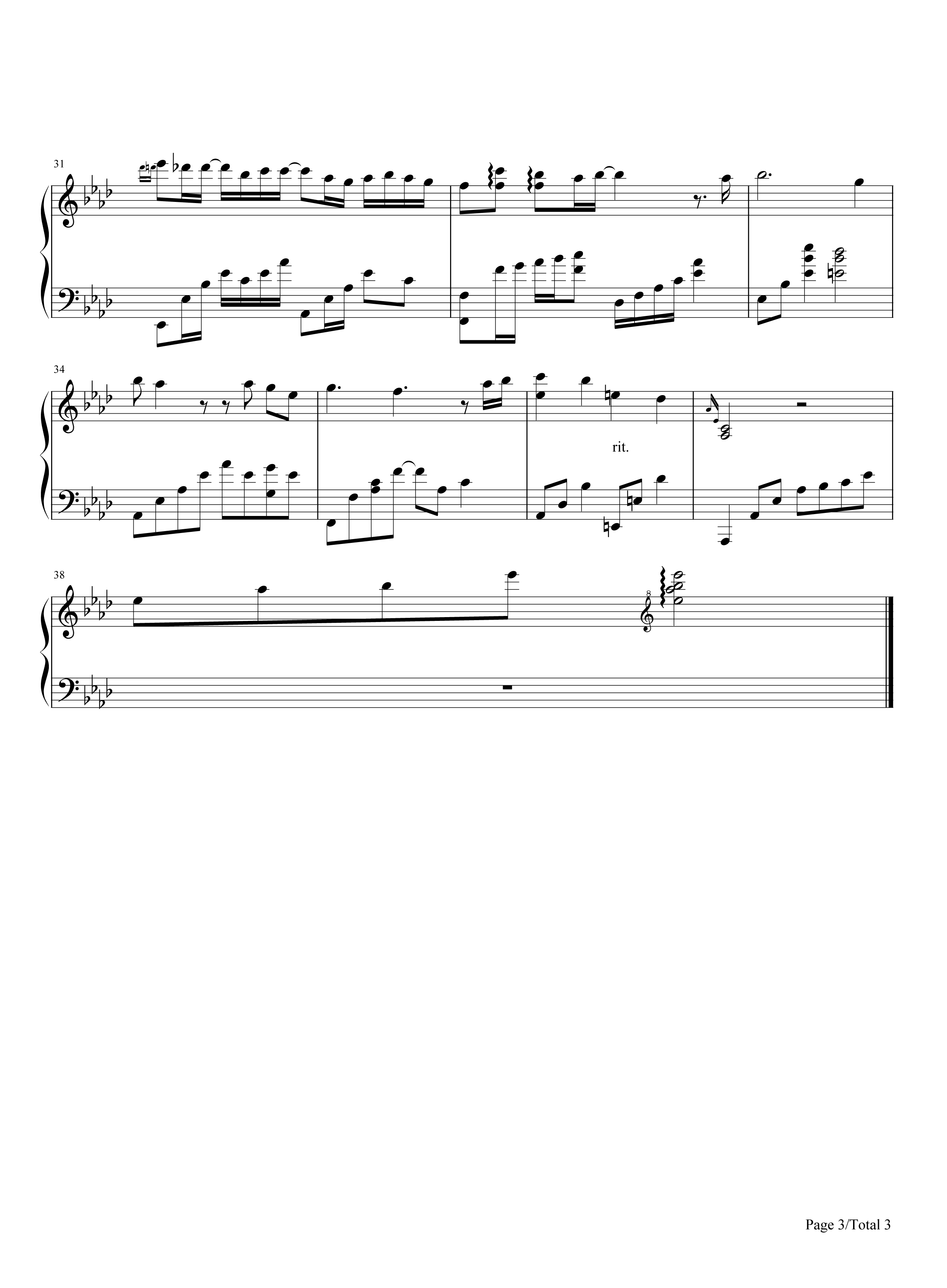 A-Lin《给我一个理由忘记》钢琴谱五线谱