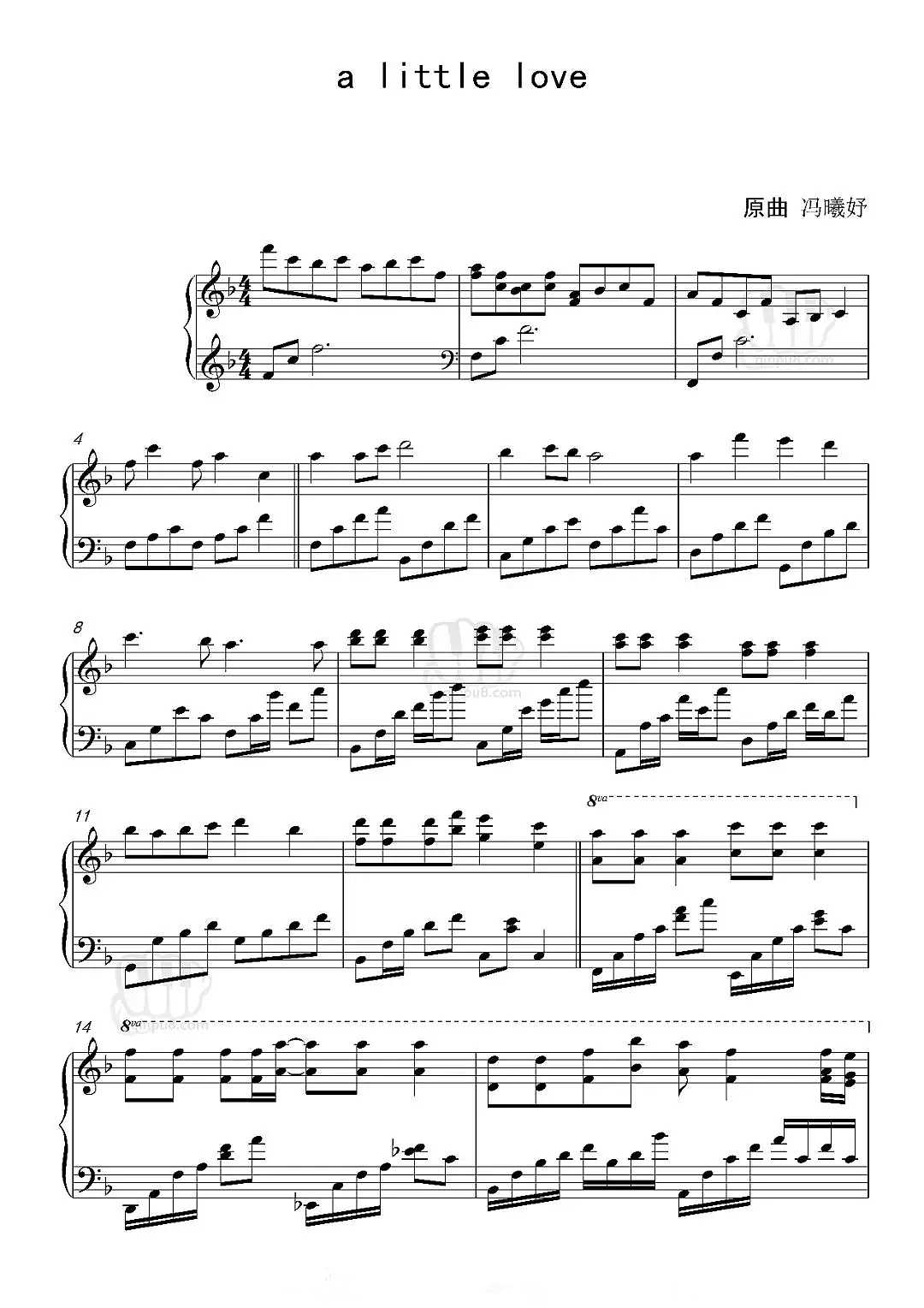 Little Love钢琴谱《A Little Love》钢琴谱五线谱