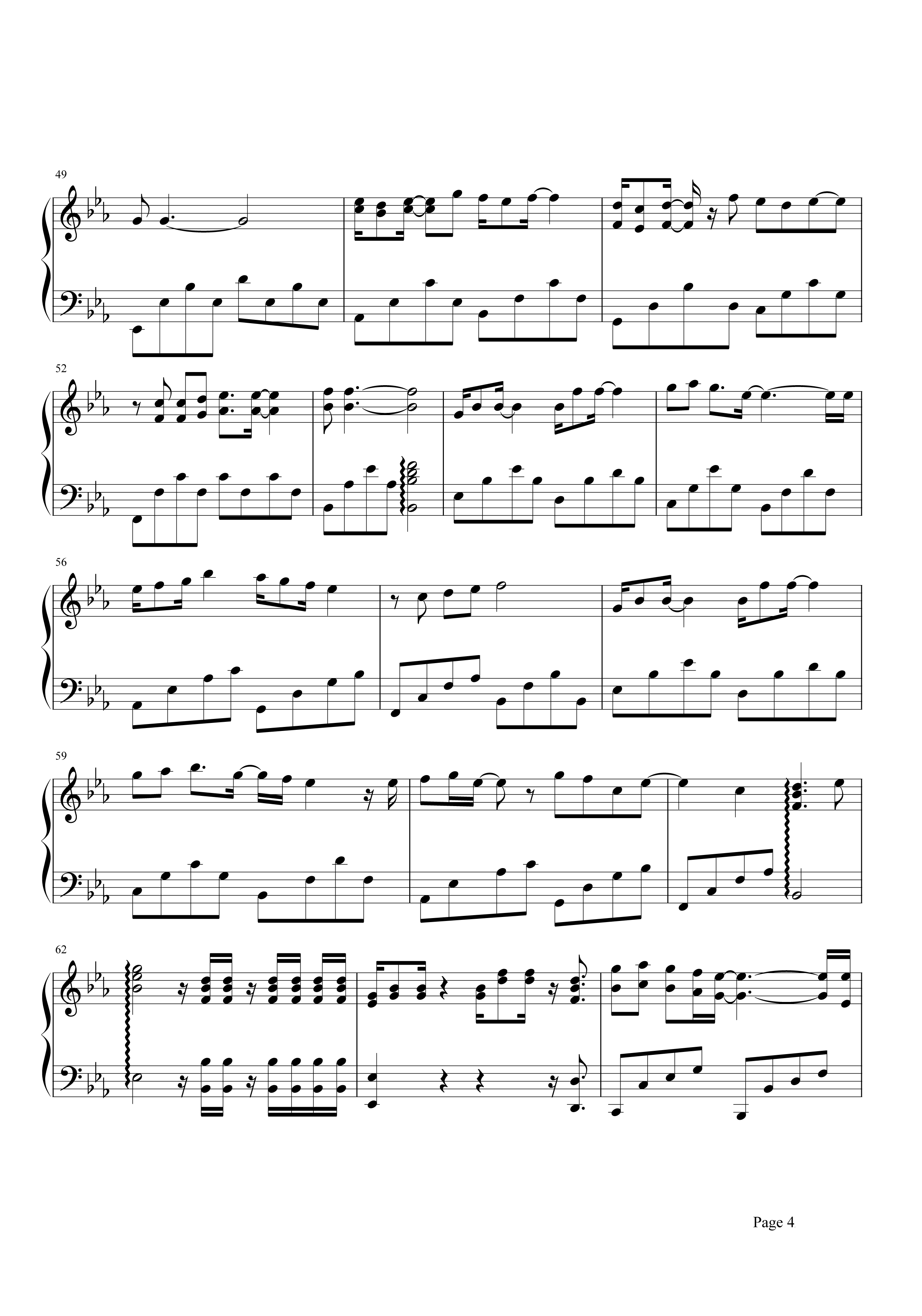 轻音乐《一念之间》钢琴谱五线谱