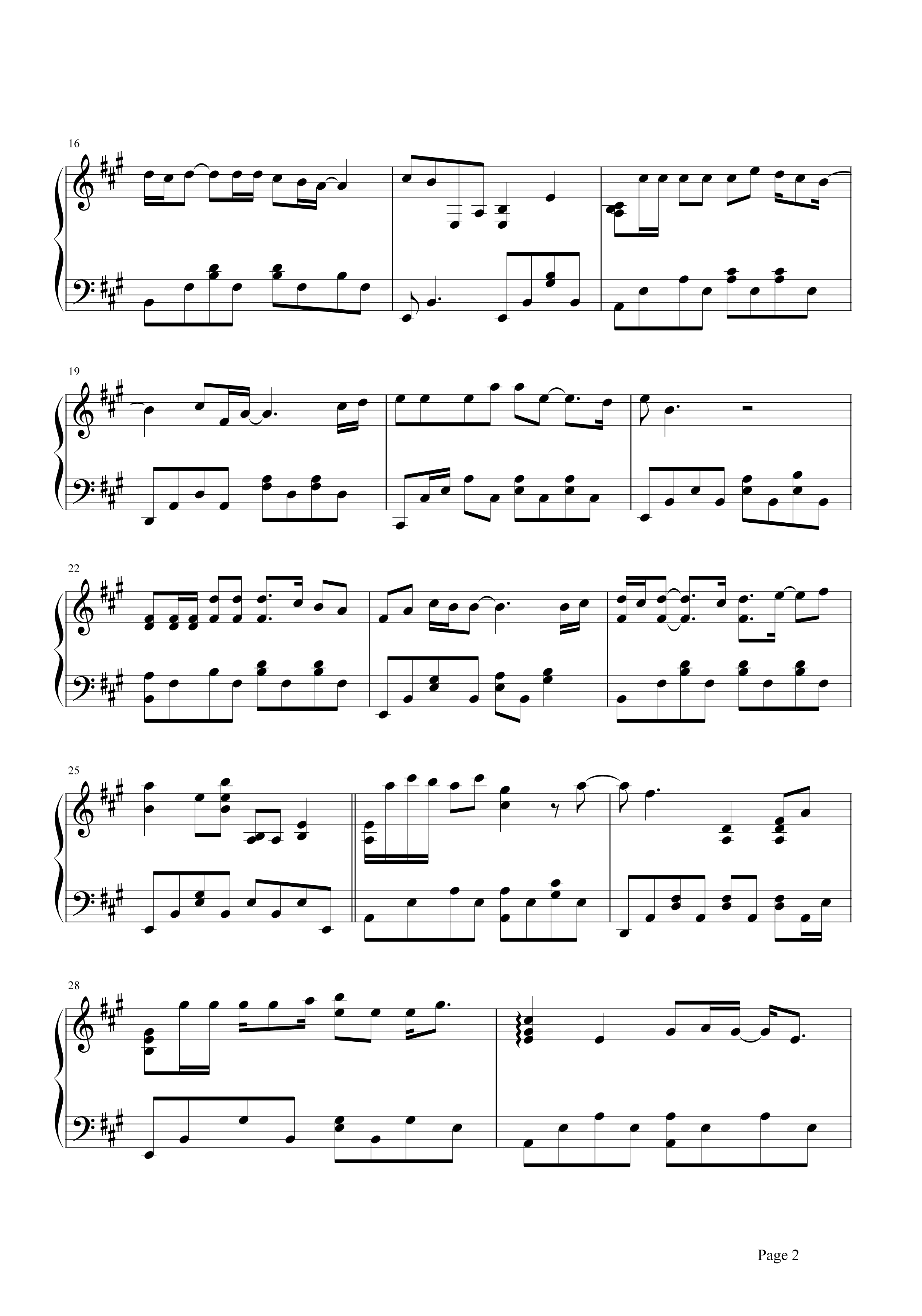 张惠妹《灵魂尽头》钢琴谱五线谱