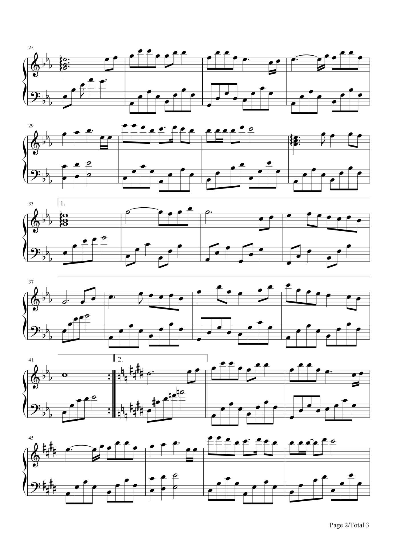 电视剧歌曲《浴火成诗》钢琴谱五线谱