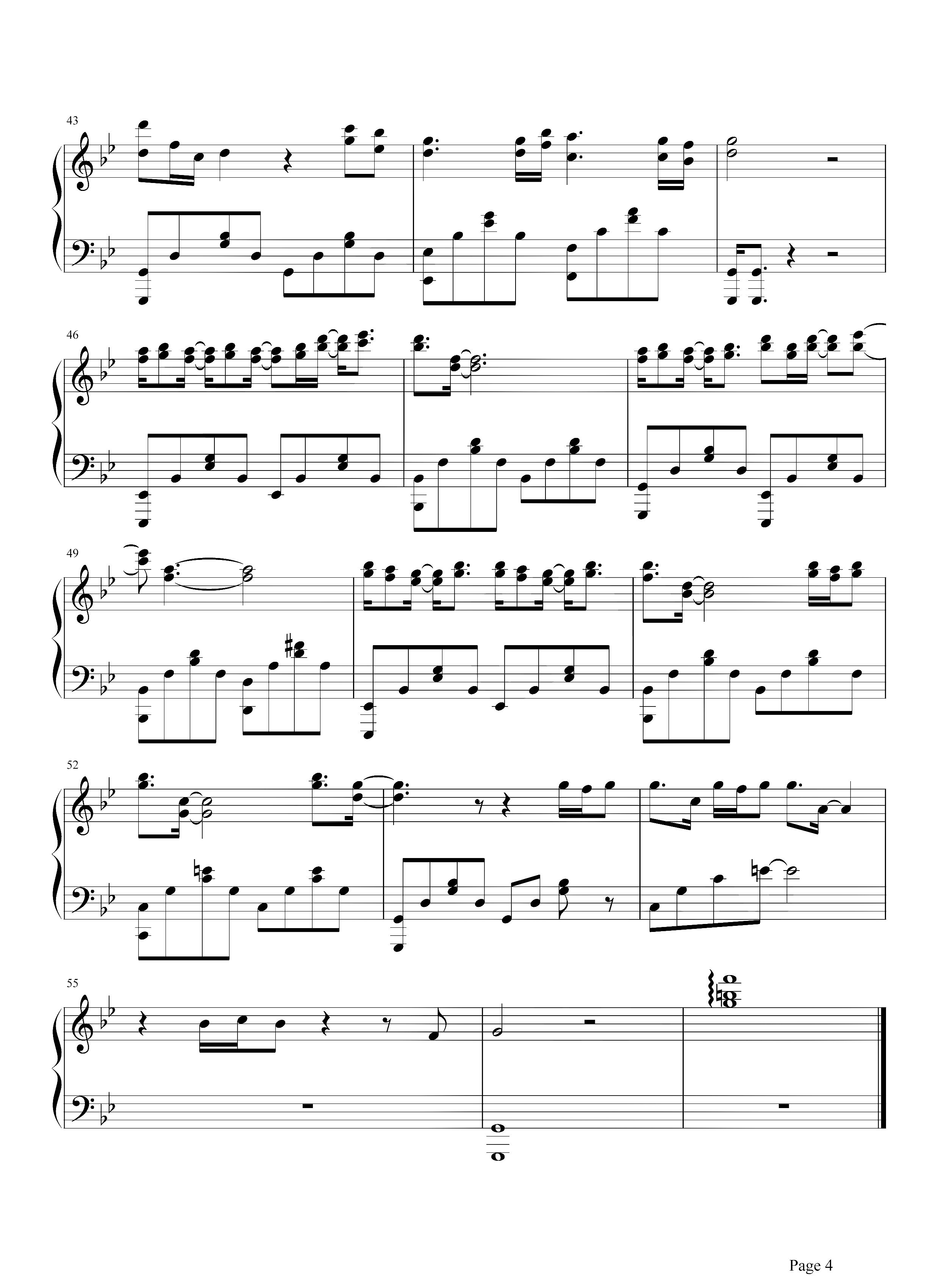 张惠妹/林忆莲《双影》钢琴谱五线谱