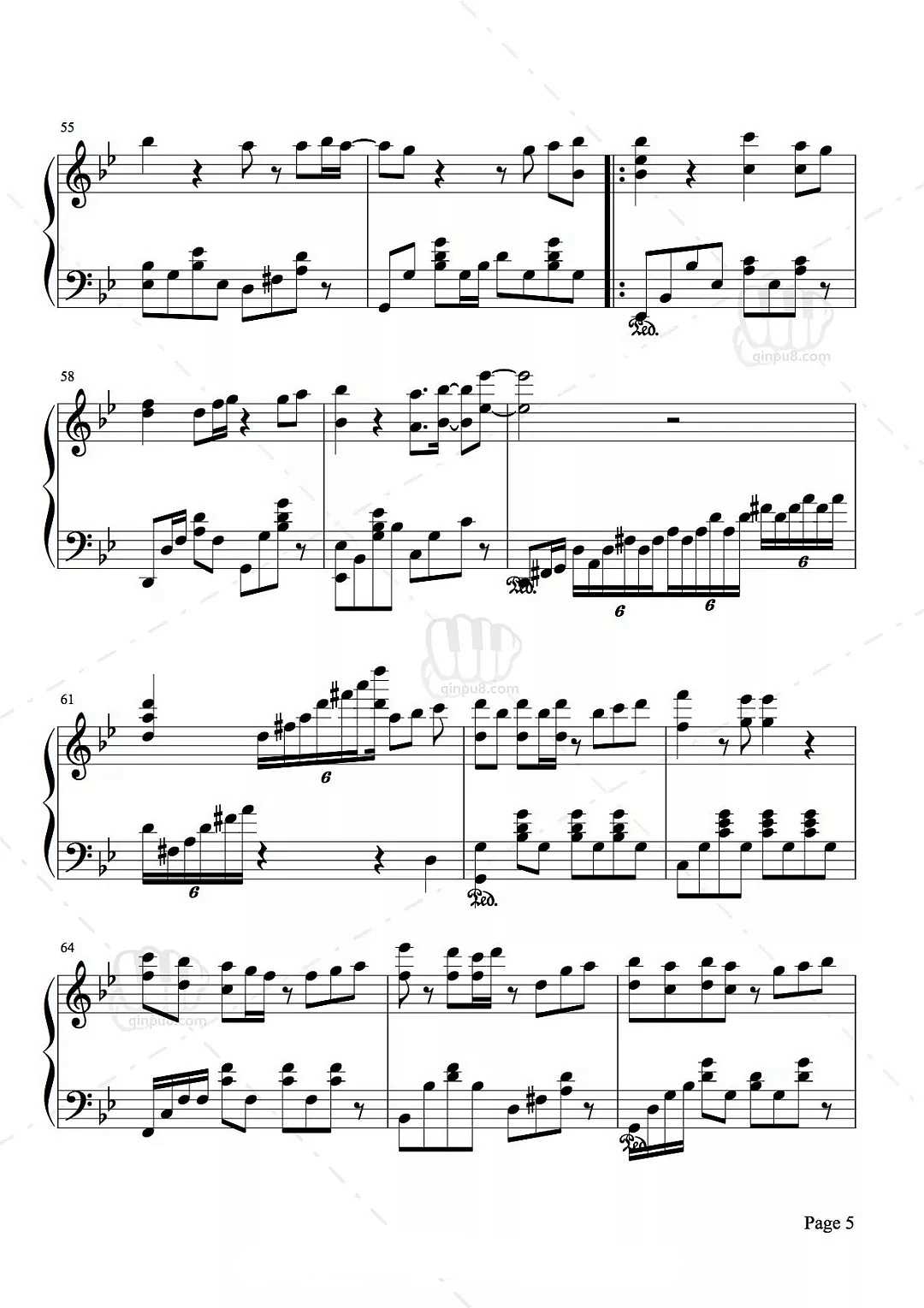 李克勤《月半小夜曲》钢琴谱五线谱