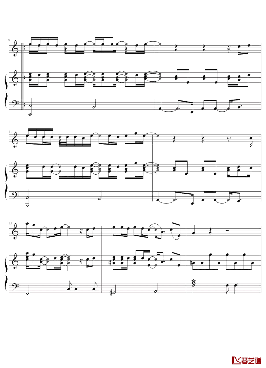 Daniel Richard Powter《Free loop》钢琴谱五线谱