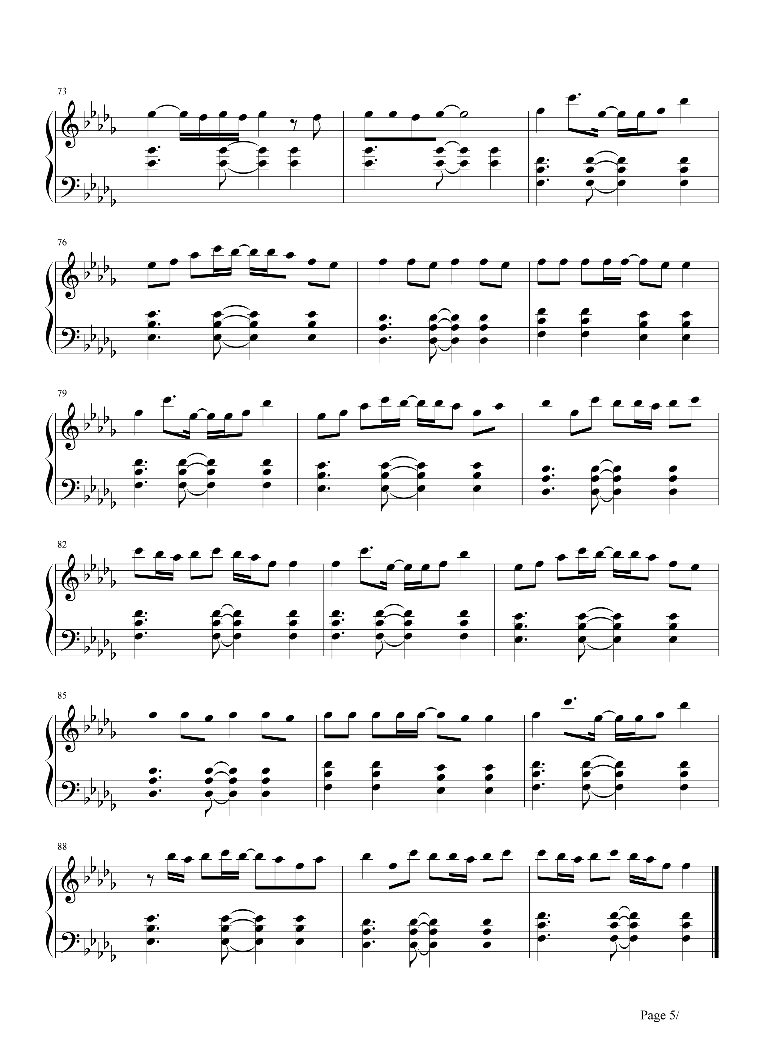 双笙《小棋童》钢琴谱五线谱