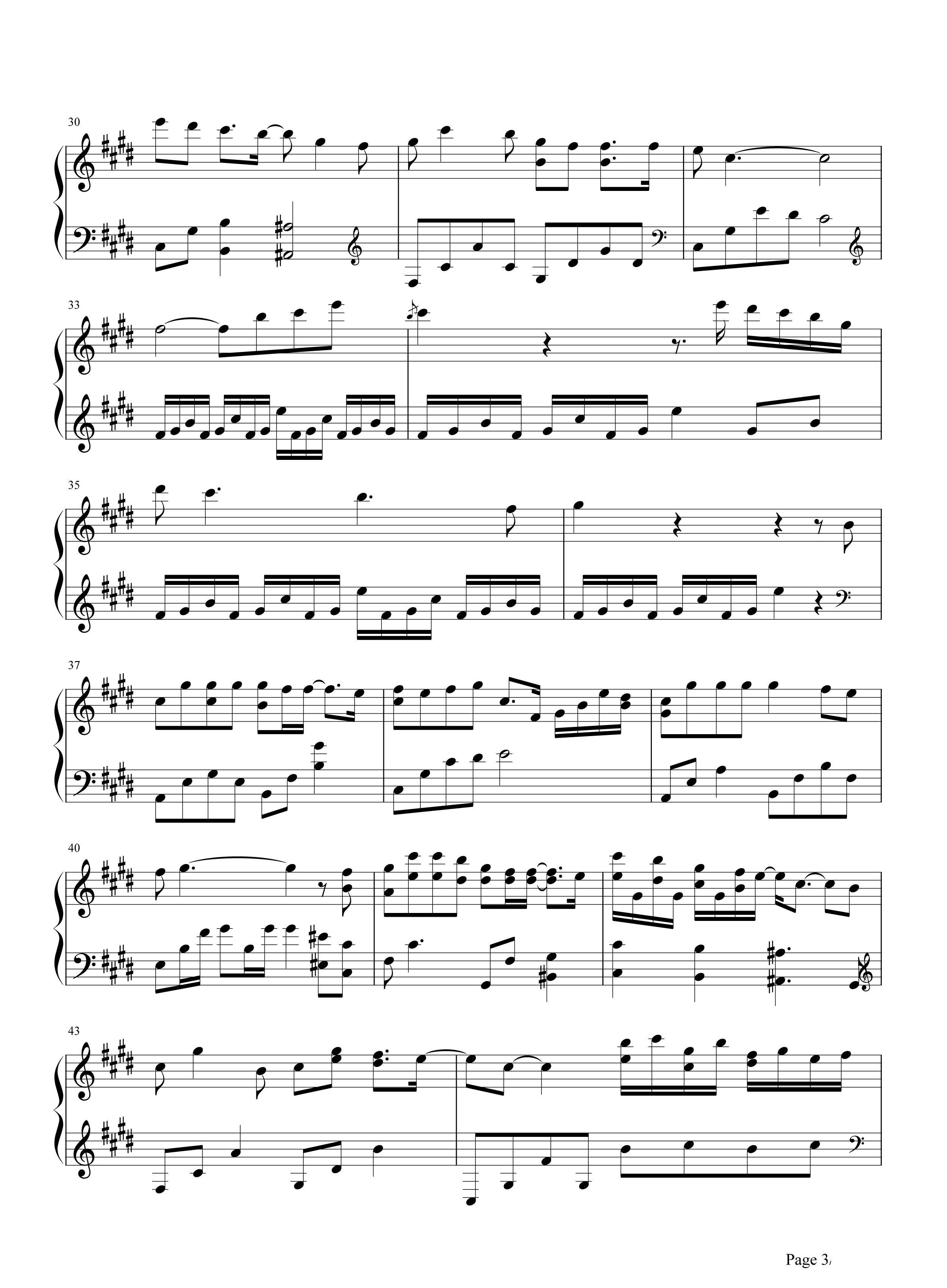 回音哥《芊芊》钢琴谱五线谱