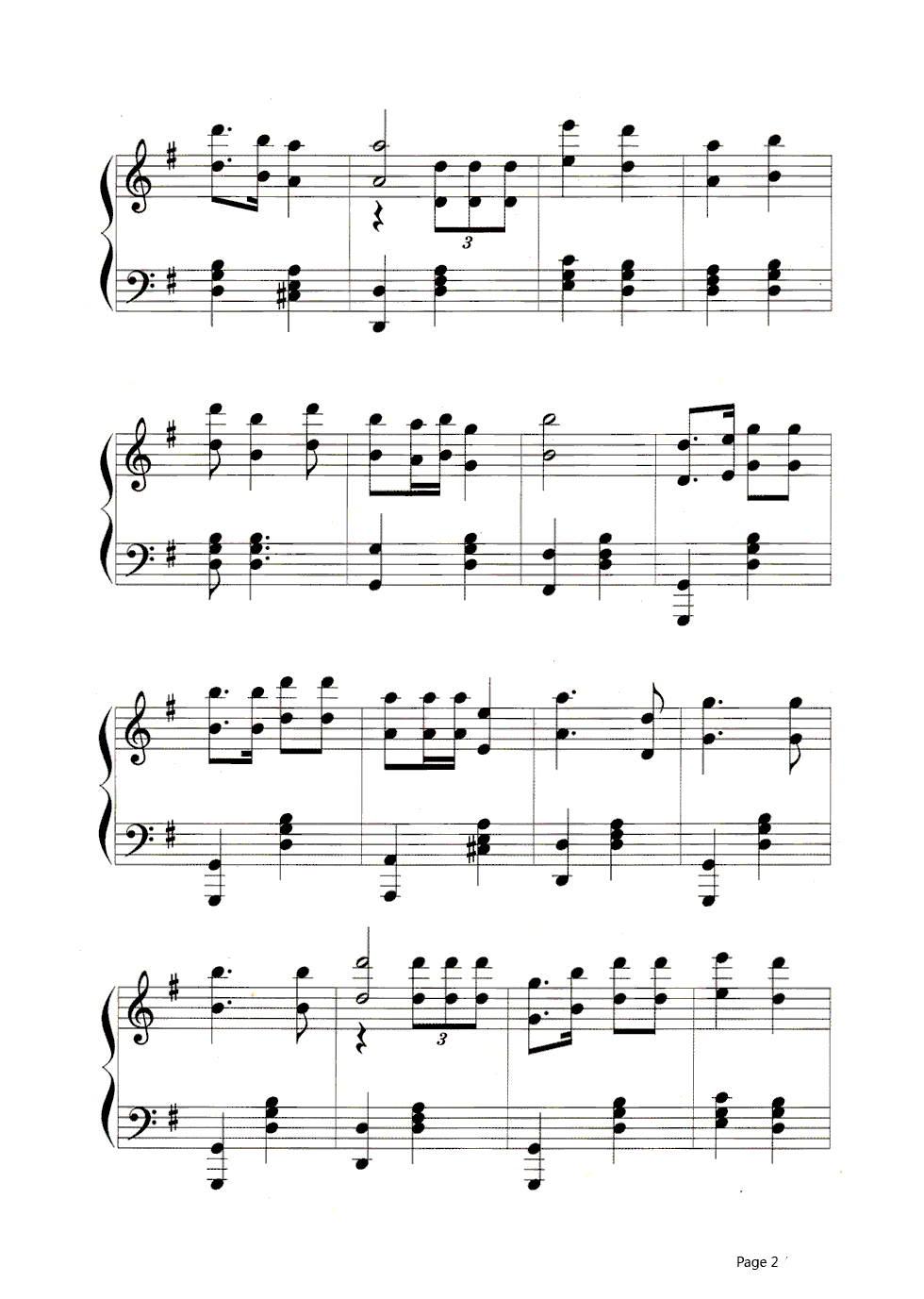 红歌《义勇军进行曲》钢琴谱五线谱