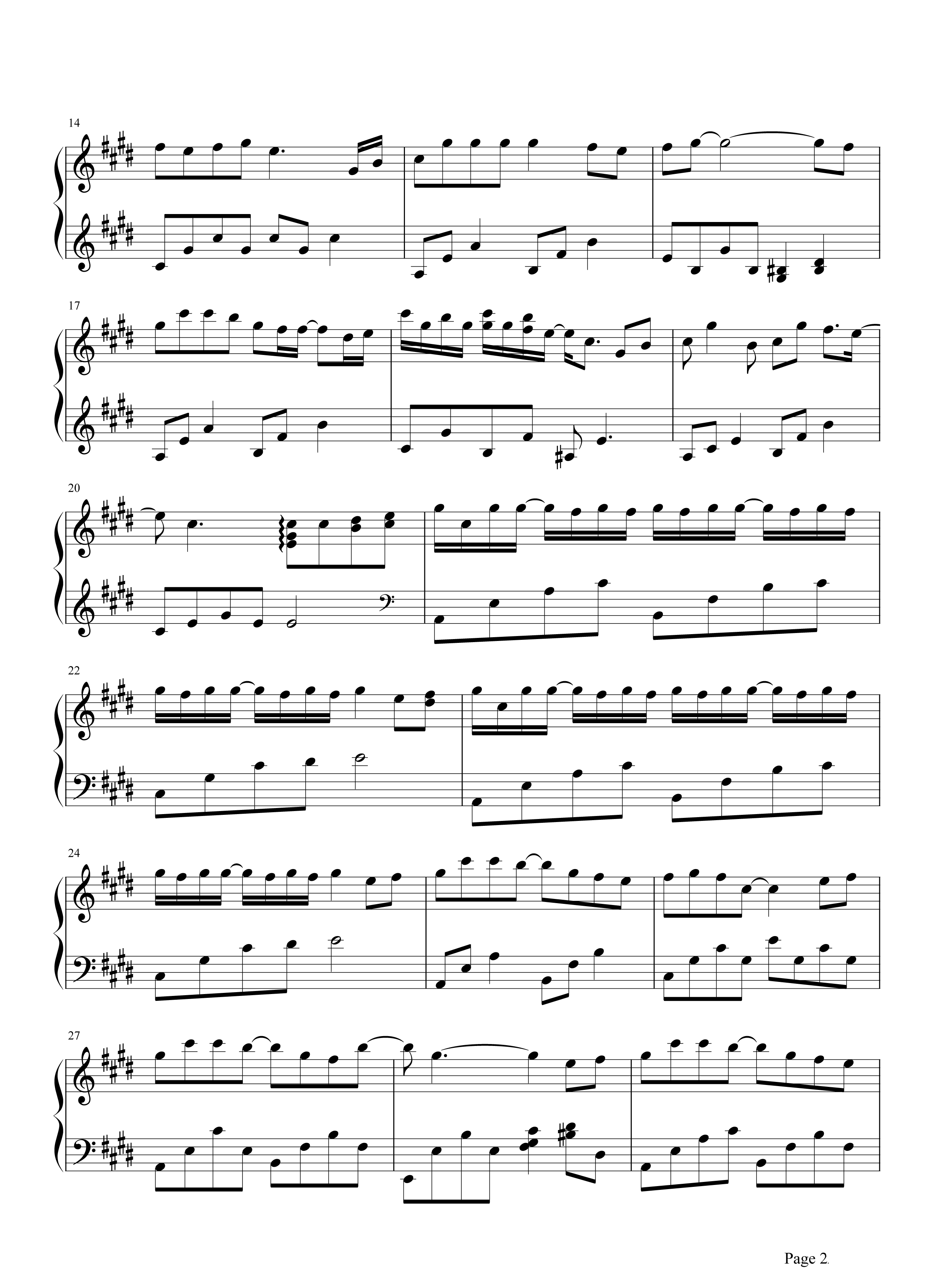 回音哥《芊芊》钢琴谱五线谱