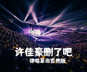 弹唱革命吉他版《许佳豪删了吧》G调吉他谱