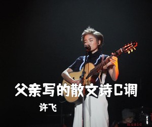 许飞《父亲写的散文诗C调》C调吉他谱